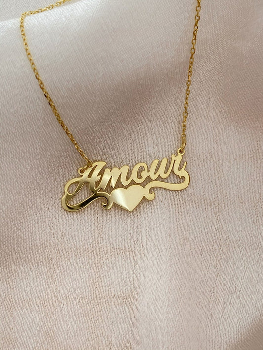 Custom Heart Name Necklace – Personalized - Argesteel