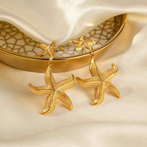 Sirena Starfish Earrings - 18K Gold Ocean-Inspired Jewelry for Summer