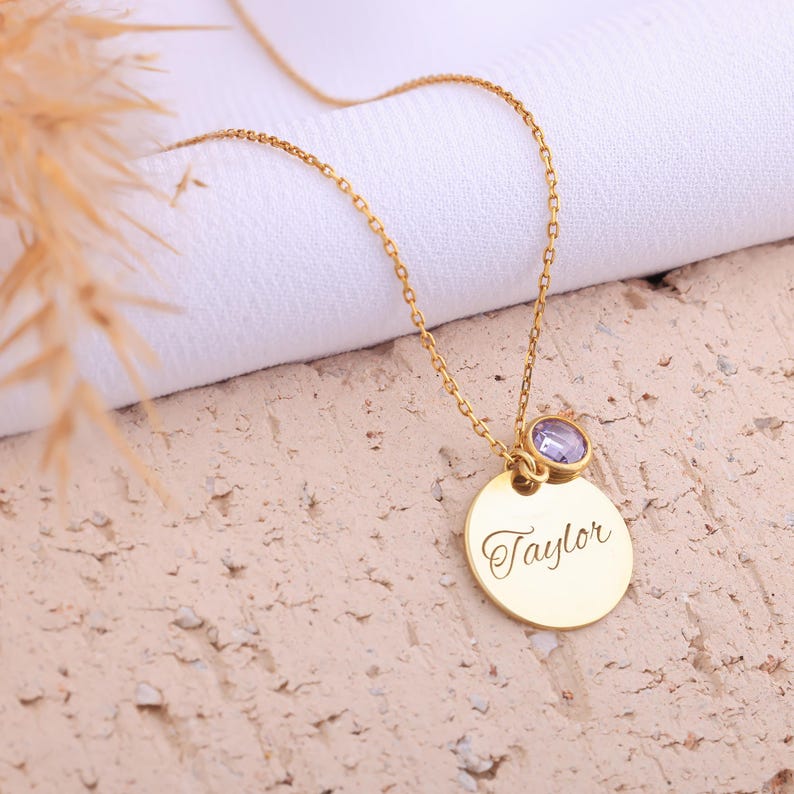 Custom Double Layer Birthstone Necklace – Personalized - Argesteel