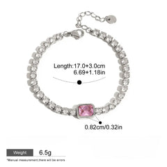 Elegant zircon jewelry bracelet with slim lightweight fit