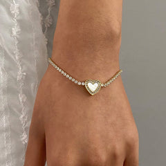 Endless Love – 18K Gold Heart Diamond Luxury Bracelet