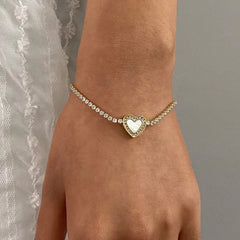 Endless Love – 18K Gold Heart Diamond Luxury Bracelet