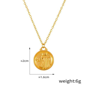 Celestia 18K Gold Zodiac Pendant Necklace - Elegant Constellation Jewelry