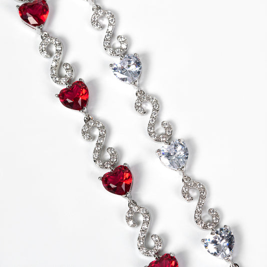 S925 Silver Heart & Cubic Zirconia Bracelet for Women - Argesteel