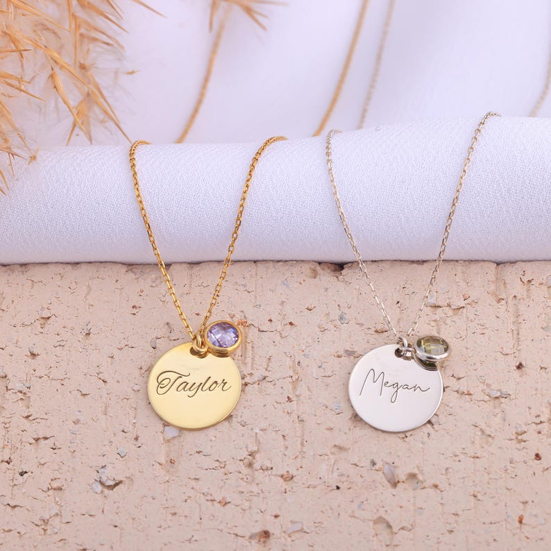 Custom Double Layer Birthstone Necklace – Personalized - Argesteel