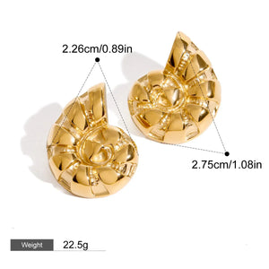 Ocean Whisper β 18K Gold Conch-Inspired Earrings