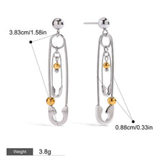 Trendy deconstructed pin earrings with 3D layered effect