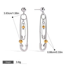Trendy deconstructed pin earrings with 3D layered effect