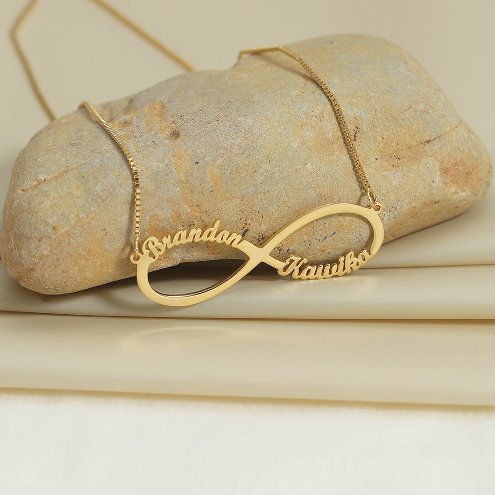 Custom Infinity Name Necklace – Personalized Gold Plated - Argesteel