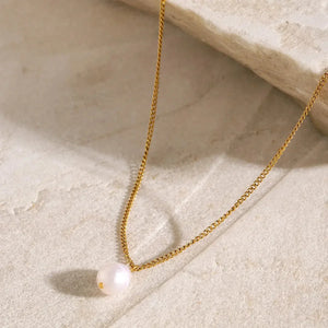 Grace Layers – 18K Gold Double Chain Pearl Necklace