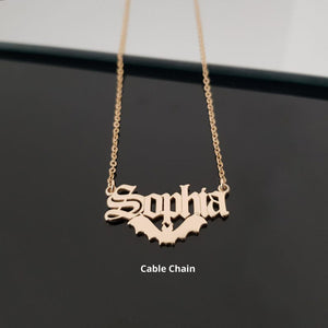 S925 Silver Bat Customizable Name Necklace for Women - Argesteel