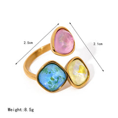 Orla – 18K Gold Gem Geometry Ring