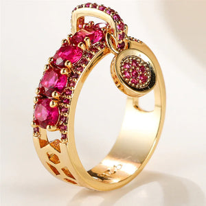 Royal Charm Ring β 925 Silver Gold-Plated Gemstone Elegance