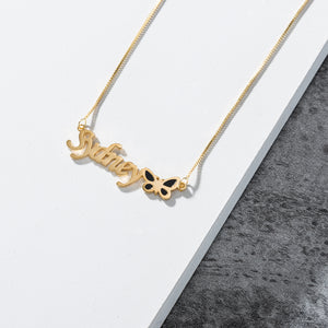 Custom Butterfly Name Necklace – Noble Dazzling | Argesteel