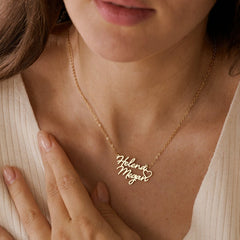 Copper heart-shaped personalized necklace with name