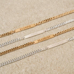 Sterling silver custom name bracelet personalized engraving