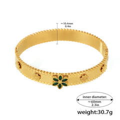 18K gold snowflake-shaped gemstone-inlaid exquisite and fashionable bracelet Bracelets