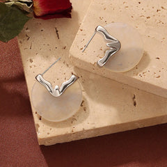 Fleur Éventail – 18K Gold Fan-Shaped Gemstone Earrings