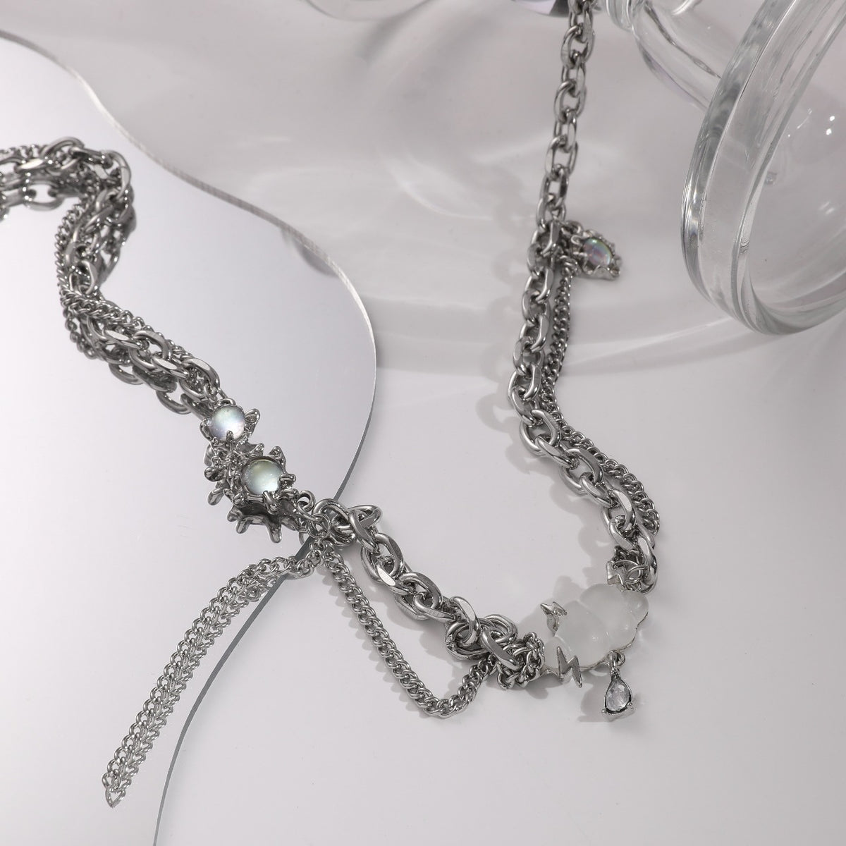 Cloud Pendant Moonstone Tassel Necklace for Women - Argesteel