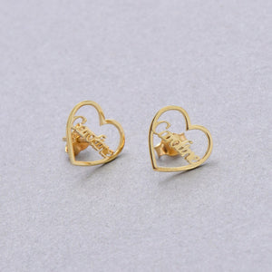 Custom Engraved Name Earrings - Personalized Script Stud Earrings - Argesteel