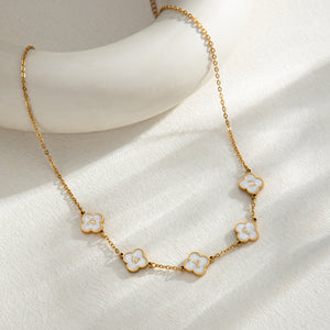 Custom Mother of Pearl Clover Necklace and Sets for Elegant Personalization - Argesteel