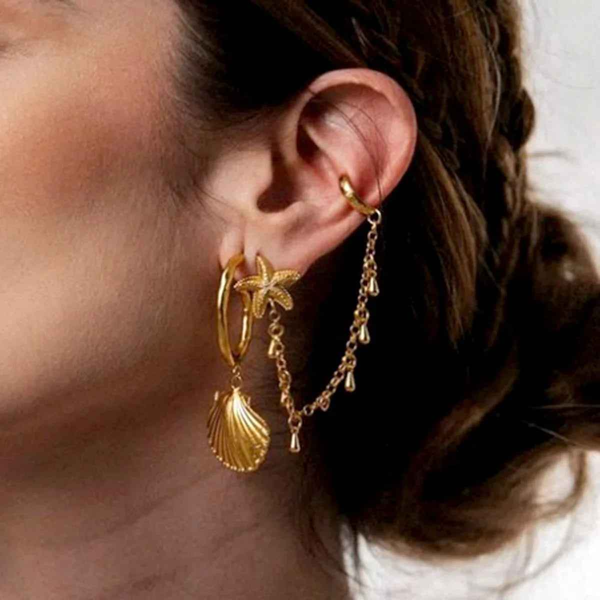 Marina Starfish Earrings - 18K Gold Beach Style Jewelry for Summer