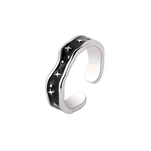 Stellar Wave β Fashionable Wave Line with Star Design Open Ring
