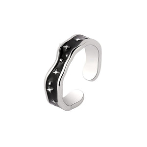 Wave Line Star Open Ring for Women - Argesteel