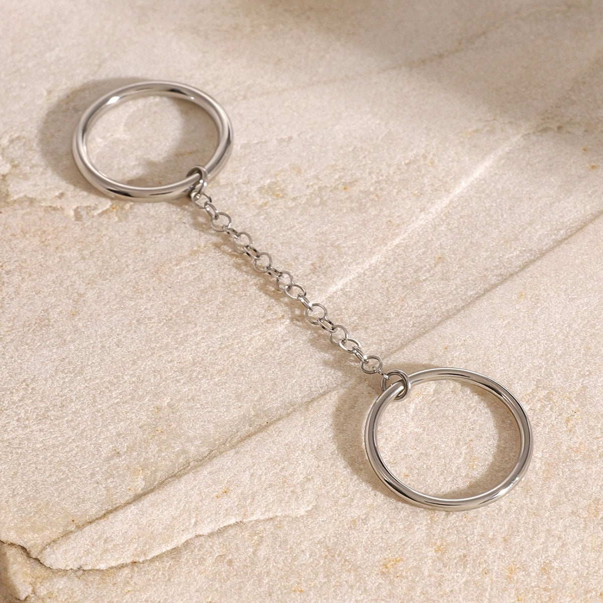 Double Chain Layered Ring for Women - Argesteel