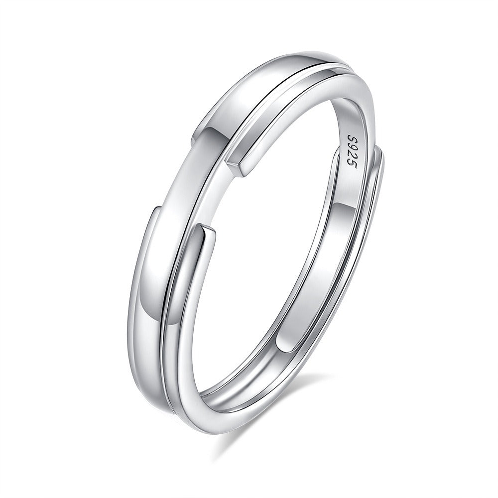 S925 Silver Diamond Couple Ring - Argesteel