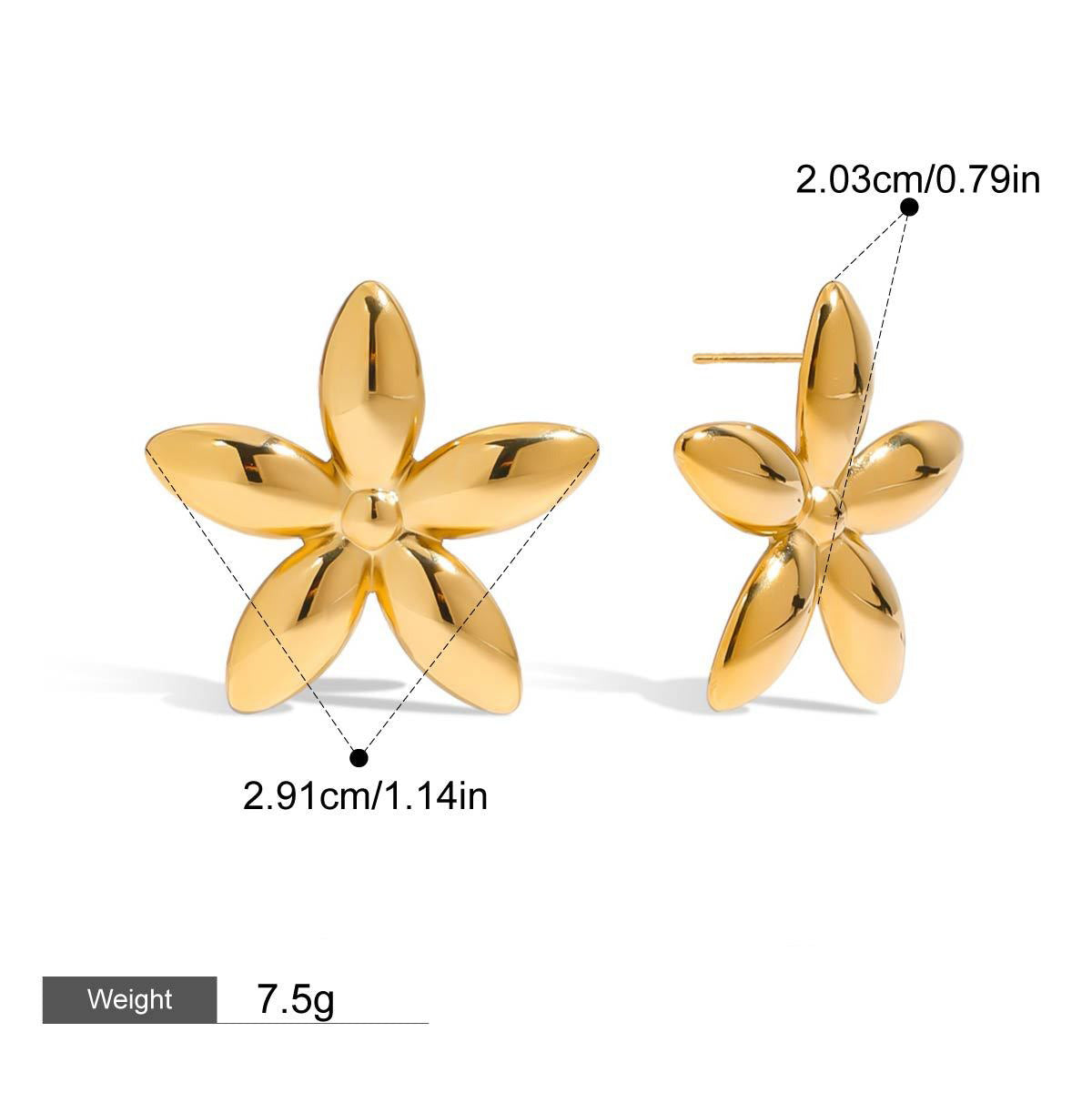Five-Leaf Flower Earrings for Women - Argesteel