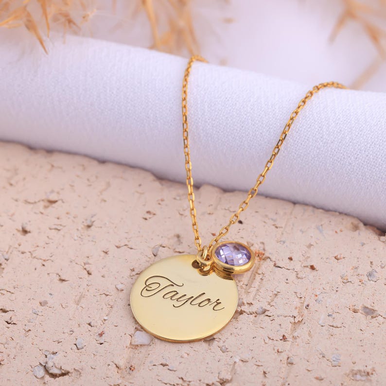 Custom Double Layer Birthstone Necklace – Personalized - Argesteel