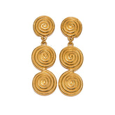 Threaded Aura – 18K Gold Circle Pendant Statement Earrings
