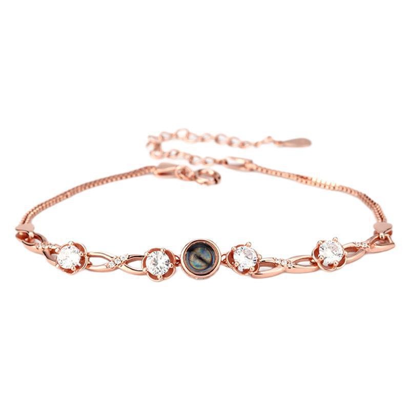 Customized Infinity Symbol Photo Projection Bracelet for Women - Argesteel