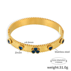 Trinity Bloom 18K Gold Heart Gemstone Bracelet – Romantic Jewelry Bracelets