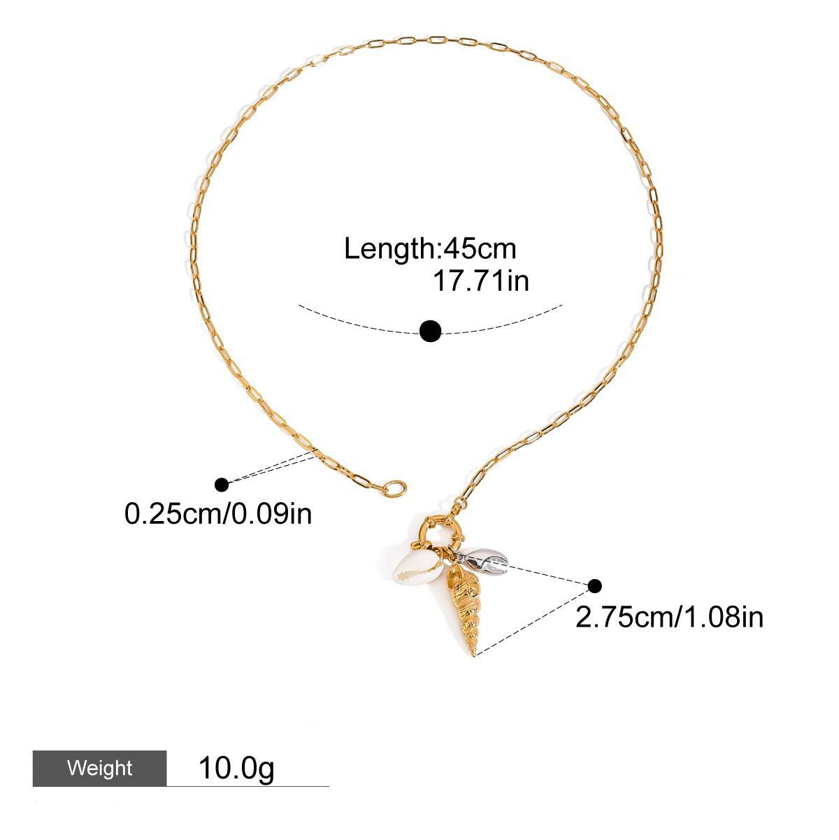 Conch Shell Pendant Necklace – 18K Gold Plated Ocean Fashion | Argesteel