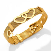 Eternal Bond – 18K Gold Love Bracelet with Strap-Inspired Heart Design