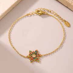 Luxury snowflake bracelet with gemstones for women
