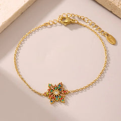 Luxury snowflake bracelet with gemstones for women