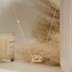 Elegant hollow heart pendant necklace with custom engraving