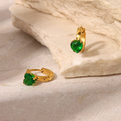 Starlight Elegance – 18K Gold Gemstone Inlaid Earrings