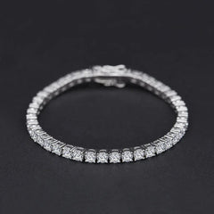 Eternal Sparkle – Pure S925 Silver Full Diamond Tennis Bracelet