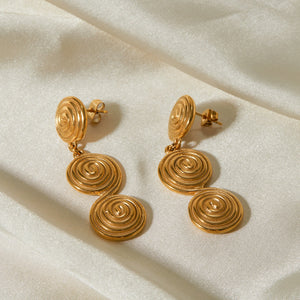 Personalized Thread Circle Pendant Earrings for Women - Argesteel