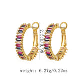 Oriana Luxe – 18K Gold O-Shaped Gemstone Hoop Earrings