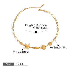 Starfish Pearl Necklace Set – 18K Gold Marine-Inspired Jewelry for Ocean Lovers