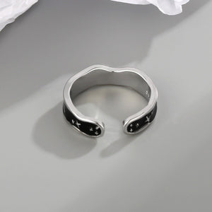 Wave Line Star Open Ring for Women - Argesteel