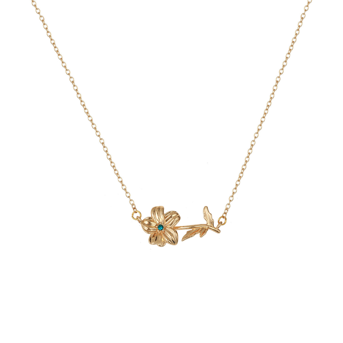 Birth Flower 3D Pendant Necklace – 18K Gold Plated - Argesteel