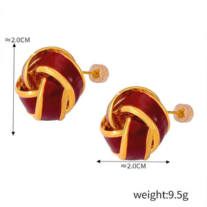 Aurora Geo 18K Gold Geometric Earrings with Gemstone Accents - Argesteel