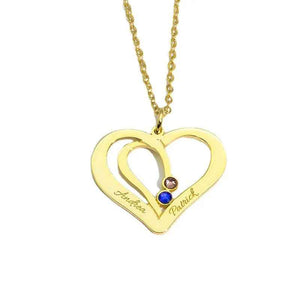 Everlove Customizable Silver Heart Necklace - Hollow Heart Design with Personalized Name