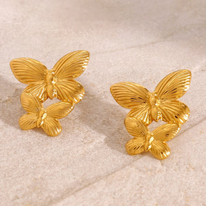 Textured Butterfly Earrings for Women - Argesteel